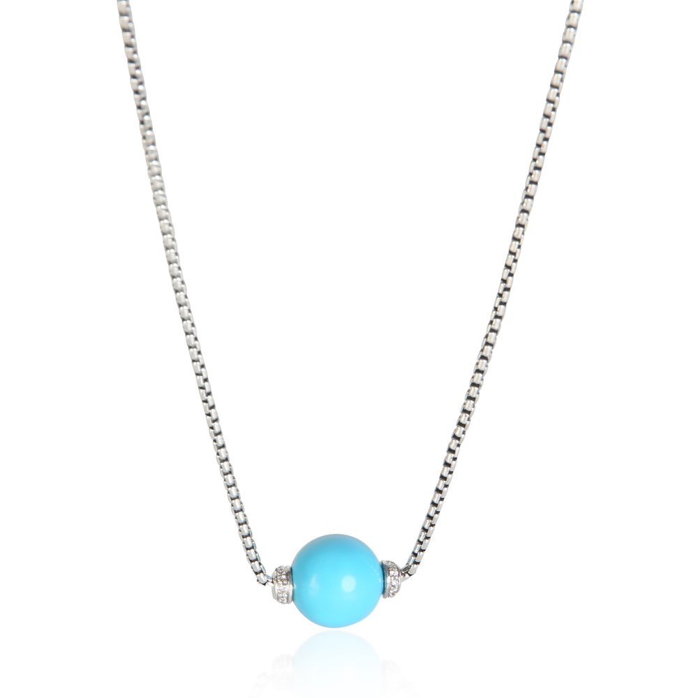 David Yurman Sterling Silver Diamond Solari Necklace